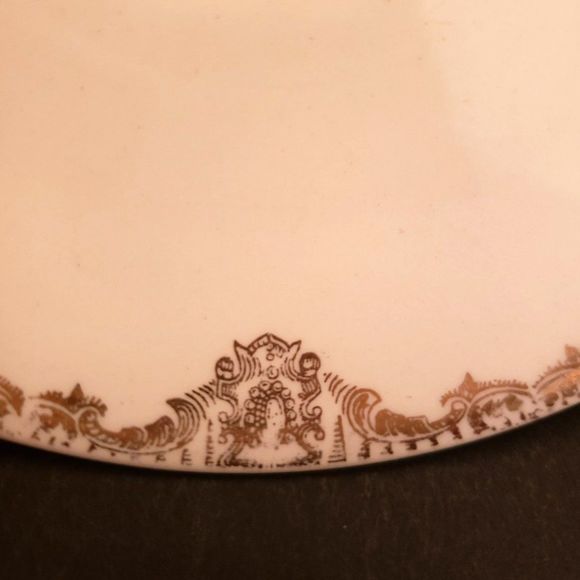 American Rose Cups Saucers Paden City Pottery Pink Roses Gold Vintage 4 sets - Picture 11 of 16